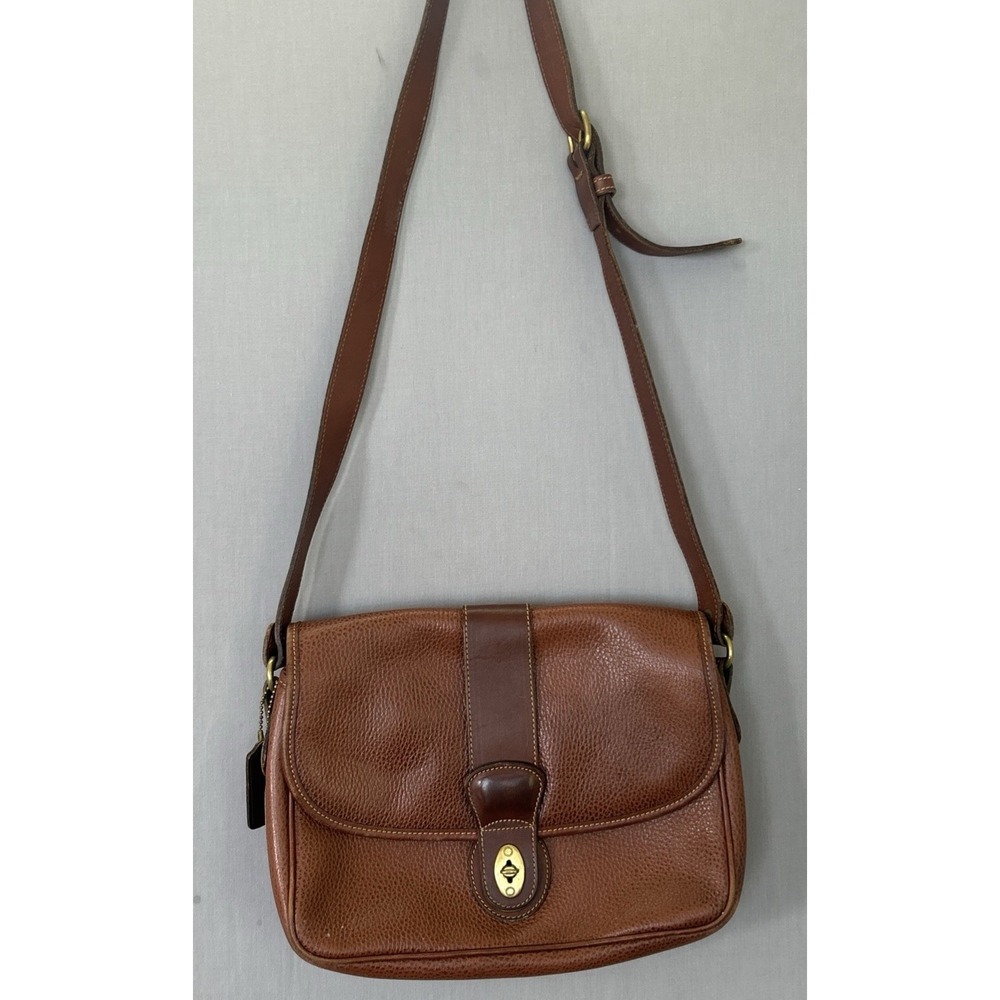 Coach Sheridan Mayfield Glenwood Vintage Brown Pebbled Leather Crossbody Bag